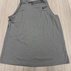 Nike Grey Athletic Tank Top with Black Swoosh Dri Fit